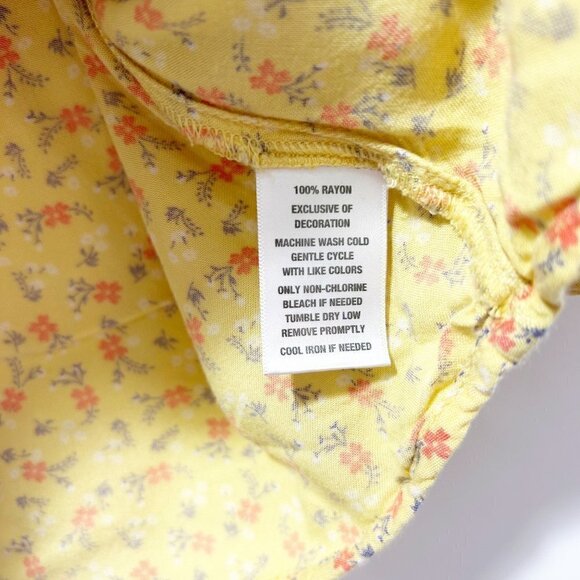 Tucker + Tate Size 6 Floral Peasant Style Shirt Top Blouse Yellow - Picture 7 of 7